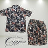Printed Button-Up Shirt & Shorts Set – Vibrant Summer Outfit for Men & Women