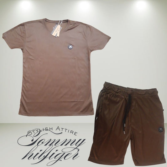 Brown Athletic Shorts & Shirt Set – Gym to Street Versatile Wear