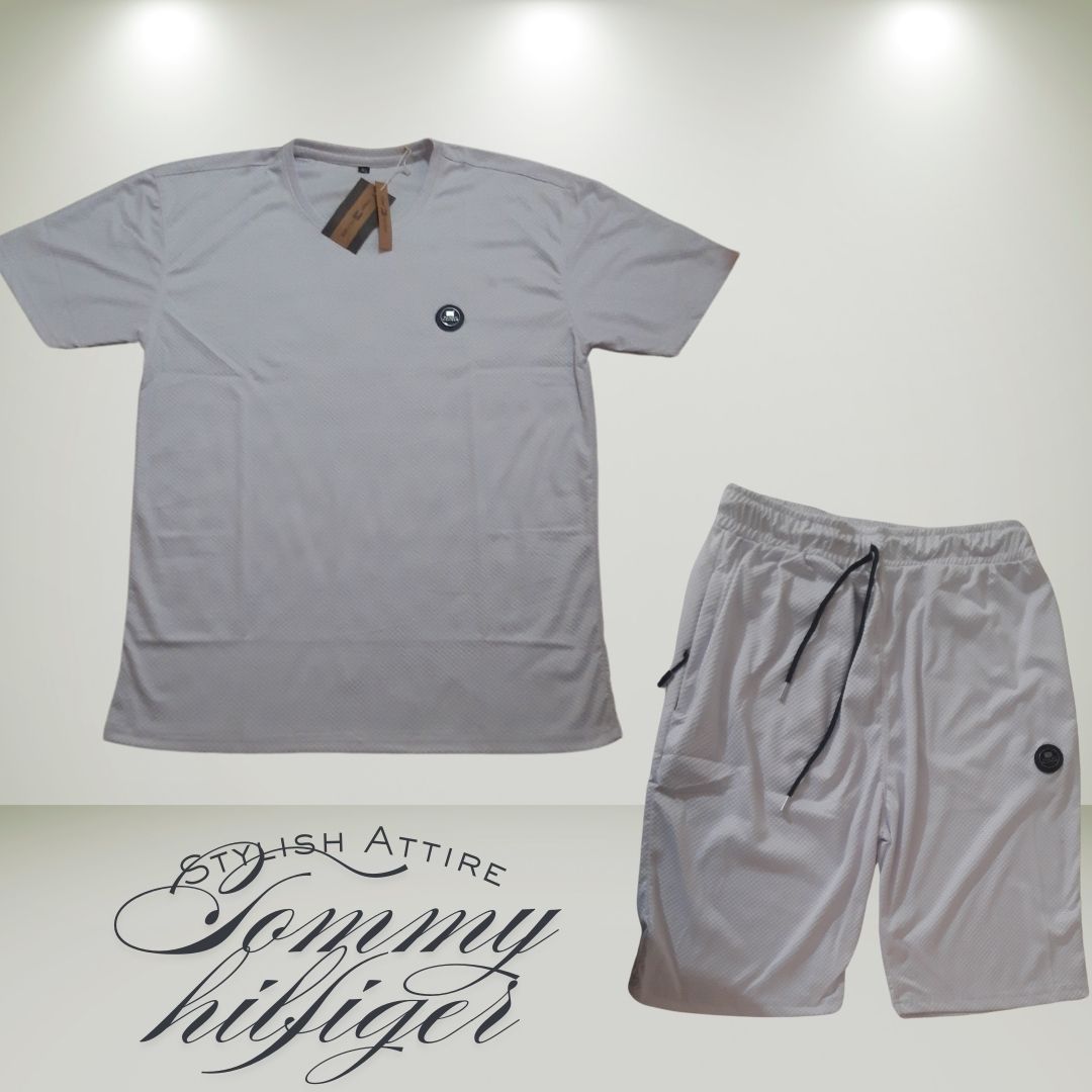 White Athletic Shorts & Shirt Set – Gym to Street Versatile Wear